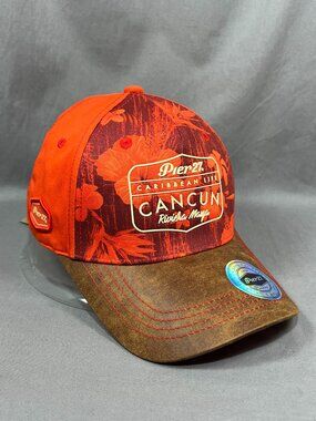Cancun Riviera Maya Pier 27 Strapback Hat Beach Floral Tropical Souvenir Mens
